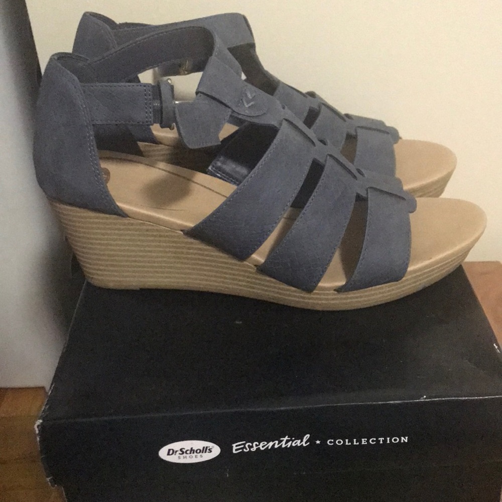 Grey wedge sandals size 9